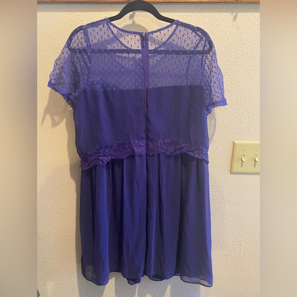ASOS Two-Tier Dress with Sheer Polka Dot and Lace - Picture 2 of 4
